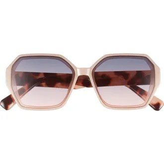 Vince Camuto 58mm Gradient Geometric Sunglasses in Nude Oatmeal at Nordstrom Rack