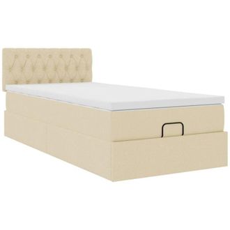 vidaXL Estructura De Cama Otomana Con Colch&oacute;n Tela Crema 80x200cm Vidaxl
