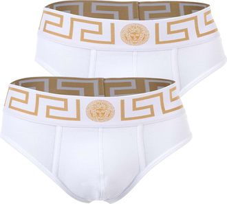 Versace Bi-Pack Jersey Topeka Bi-Stretch Katoen Organisch Nieuw Logo Slip