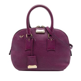 Burberry Pre-owned Burberry Small Grained Calfskin Heritage Orchard Bowling Bag Ladies L84RP6DHCSHILVBK