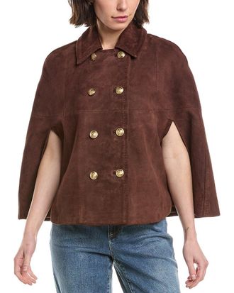 Alice & Olivia Reynalda Suede Mini Cape