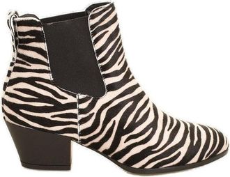 Hogan Womens Chelsea Ankle Boots In Black /white Zebra Print