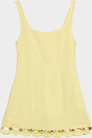 SIMKHAI Lindley Linen-Blend Sleeveless Mini Dress