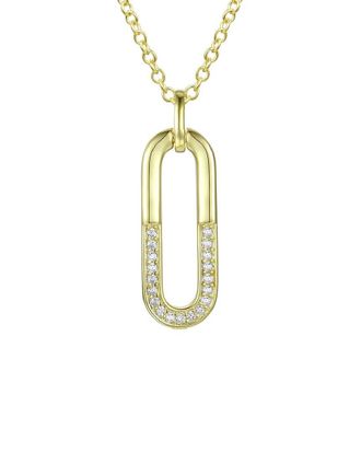 Rachel Glauber 14K Plated Cz Pendant Necklace