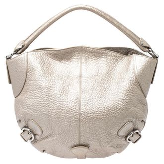 Ferragamo Metallic Gold Leather Hobo