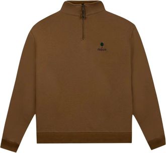 Faguo Faguo - Amboise Zip-through Sweatshirt - Heren - Sweatshirts & Hoodies - Bruin - Maat: L Katoen