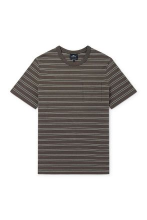 A.P.C. Logo-Embroidered Striped Organic and Recycled Cotton-Jersey T-Shirt