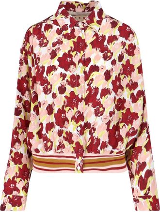 Marni Multicolor Floral Pattern Silk Shirt