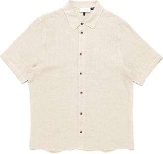 Mazine Shortsleeve Linen Shirt Hemd für Herren | weiß/beige
