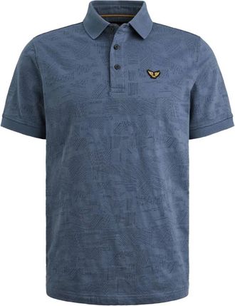 PME Legend Short Sleeve Polo Jacquard Jersey - Heren - Polos - Blauw - M - Tops