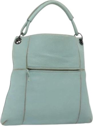 Bottega Veneta Pre-owned Handbags, female, Blue, Size: ONE SIZE Pre-owned Vintage Leather Shoulder Bag