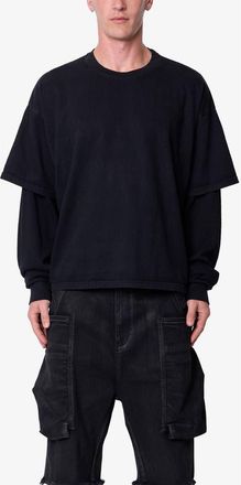 mnml Layered Thermal Long Sleeve T-Shirt in Vintage Black at Nordstrom, Size X-Large