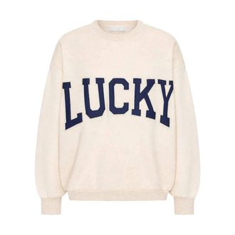 By-Bar Amsterdam Lili Patchwork Sweater - Dames - Sweatshirts & Hoodies - Beige - Maat: XL Katoen