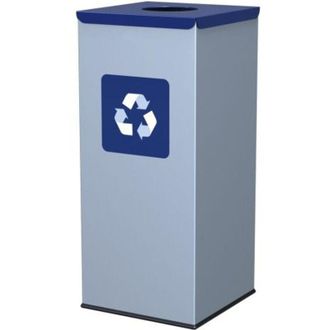 OEM Contenedor Met&aacute;lico Para Residuos Clasificados 30x30x70cm 60l Papel - Tapa Azul