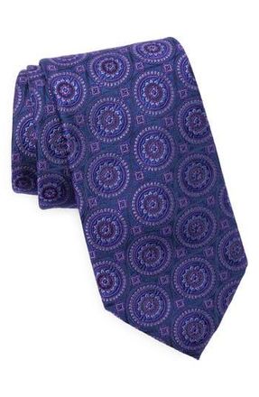 Ted Baker Grand Medallion Silk Blend Tie in Purple at Nordstrom Rack