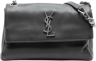 Saint Laurent Pre-owned Shoulder Bags, female, Black, Size: ONE SIZE Pre-owned Leather Crossbody Bag