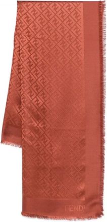 Fendi Accessoires, Heren, Bruin, ONE Size, Stijlvolle Sjaal met Gots Certificering