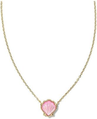 Kendra Scott Brynne Shell Short Pendant Womens Necklace Womens Necklace Gold Blush Ivory Mother of Pearl