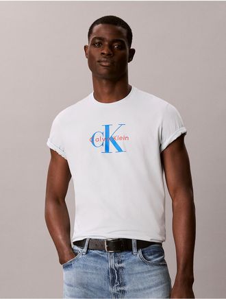 Calvin Klein Jeans Calvin Klein Mens Monologo Tee - Blue - XS