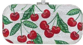 Judith Leiber Bing Cherries Long Slide Crystal Clutch in Silver Rhine Multi at Nordstrom