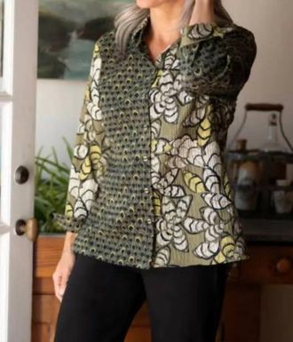 Habitat Rustling Leaves Shaped Shirt In Olive
