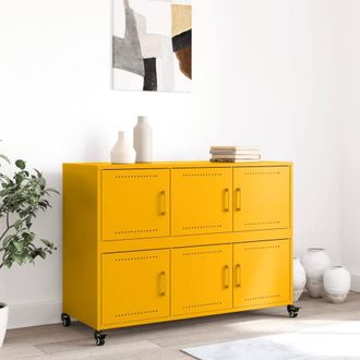 Berkfield Home Sideboard Mustard Yellow 100.5x39x72 cm Steel