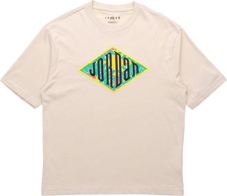 Nike Jordan Air Jordan Sport DNA Stitching Applique Logo Short-sleeve Tee Men Oatmeal CN3114-140