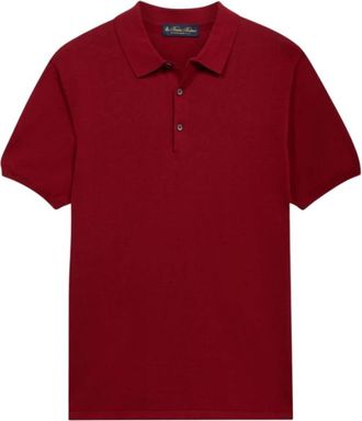 Brooks Brothers Gemerceriseerd katoenen knit polo - Heren - Polos - Rood - S - Katoen - Tops