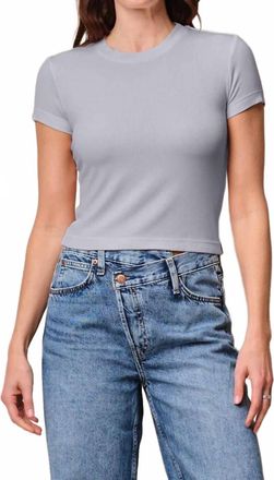 Stateside Rib Short Sleeve Baby Tee In Heather Grey