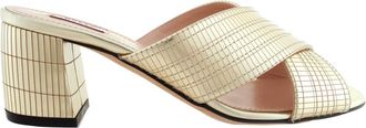 Bally Evoria Laminated Leather Sandals, Brand Size 36.5 ( US Size 6 )