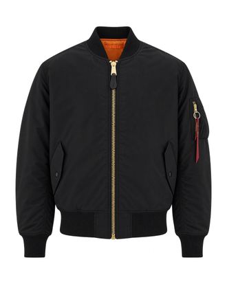 Alpha Industries Black Ribbed Trim Padded Bomber Jacket