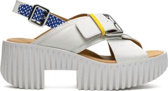 4CCCCees Womens Plia Juno Sandal In White Mix