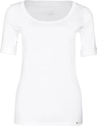 Marc Cain Hoogwaardig Basic-Shirt - Dames - T-shirts - Wit - S - Katoen - Tops