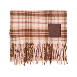 Chlo&eacute; Check cashmere scarf Woman One Size