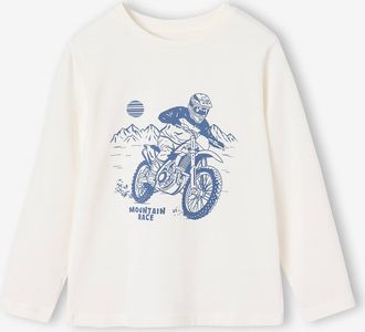 Vertbaudet Jungen Longsleeve mit Print wei&szlig;