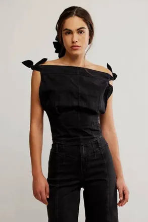 Free People Indigo Louie Top In Black