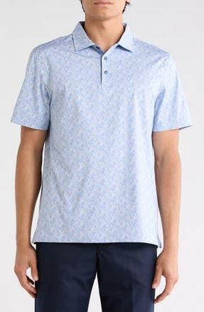 Bugatchi OoohCotton Printed Polo in Air Blue at Nordstrom Rack, Size Xxx-Large
