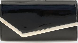 Jimmy Choo London Clutch Emmie in pelle verniciata con tracolla a catena