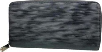 Louis Vuitton Vintage, unisex, Zwart, ONE Size, Leer, Pre-owned Long wallet (bi-fold)