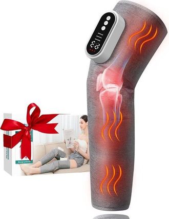 No Brand Masajeador De Piernas Inal&aacute;mbrico Con Masaje Mediante Airbag, 3 Modos De Intensidad, Calentamiento De La Articulaci&oacute;n De La Rodilla, Drenaje Linf&aacute;tico