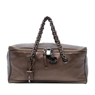 Chanel Tweedehands Grote Cc Luxe Ligne Bowler Handtas