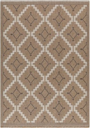 Nazar Rugs Alfombra interior/exterior aspecto yute marr&oacute;n geom&eacute;tricos - 120x170
