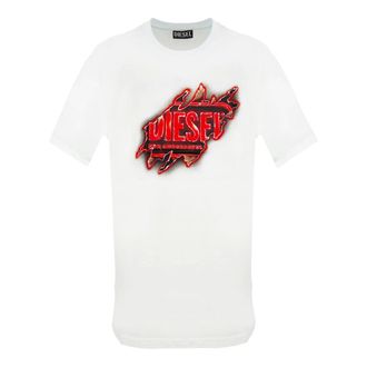 Diesel Tops, Heren, Wit, S, Katoen, T-Just-E43 T-Shirt