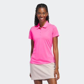 adidas Poloshirt ADIDAS PERFORMANCE SOLID PERFORMANCE SHORT SLEEVE F&Uuml;R DAMEN, Damen, Gr. XXL, rosa (solar pink), Obermaterial: 100% Polyester, Shirts Poloshi