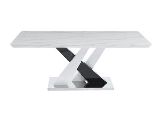 VENTE-UNIQUE.COM Mesa de comedor madera negro, blanco