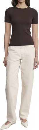 Enza Costa Supima Cotton New Classic Short Sleeves Tee In Coffee Bean