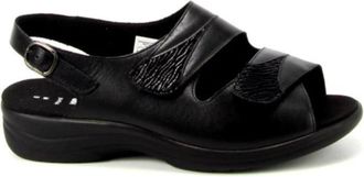 Solidus Platte sandalen - Dames - Sandalen - Zwart - 37 EU - Schoenen