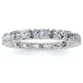Pompeii3 3/4Ct Marquise East To West Diamond Eternity Ring 14k Gold Lab Grown