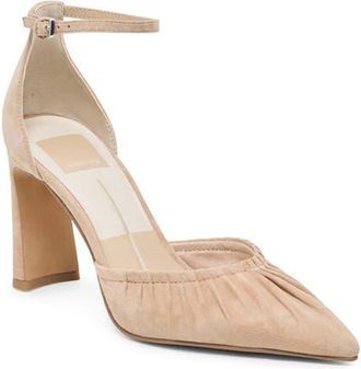 Dolce Vita Kylo Ankle Strap Pump in Camel Suede at Nordstrom, Size 6.5