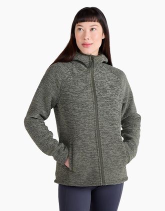 Mountain Warehouse Womens Mountain Warehouse Womens/Ladies Hayfield Melange Faux Fur Lined Fleece Top - Green - Size: 16